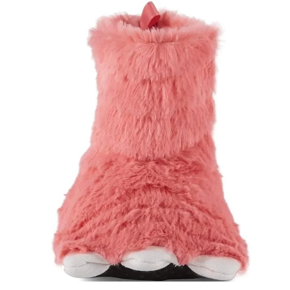 Girls Simply Stated Pink DINOSAUR Monster Fur Bootie Slippers Size 13/1 2/3 NWT